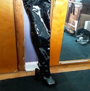 (Repost) Patent "Leather" peep toe and heel boots